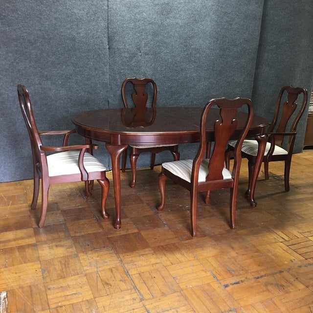 Traditional Thomasville Oval Dining Table Set Chairish