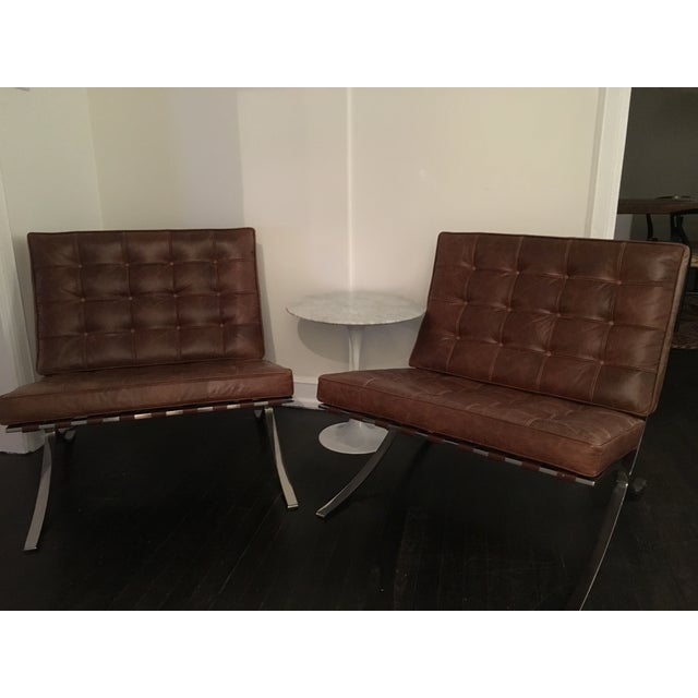 Leather Barcelona Chairs A Pair Chairish