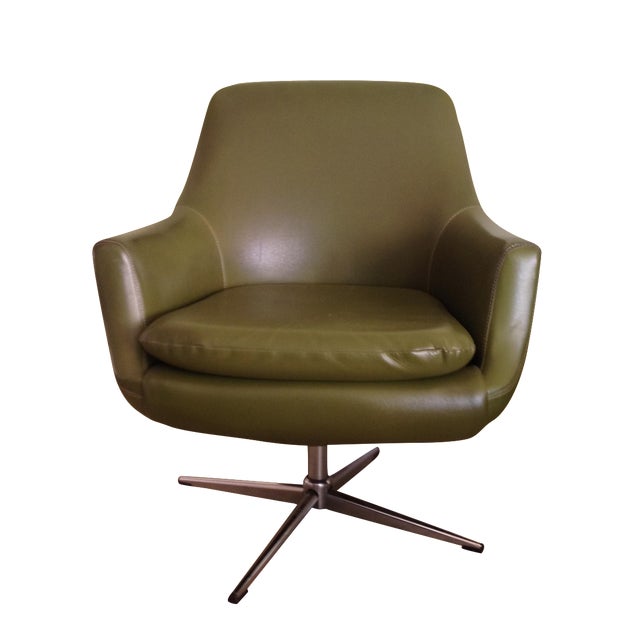 Mid-Century Modern Swivel Arm Chair | Chairish