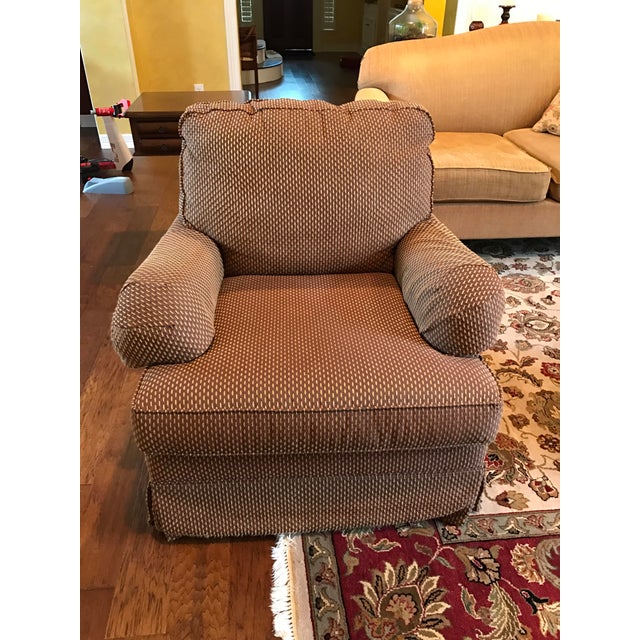 Bassett Upholstered Swivel Chair Chairish