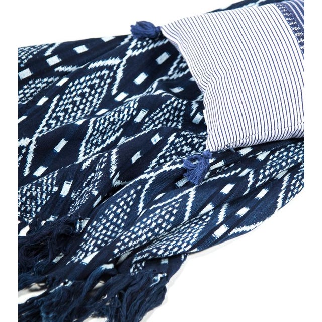 Indigo & White Guatemalan Ikat Blanket Chairish