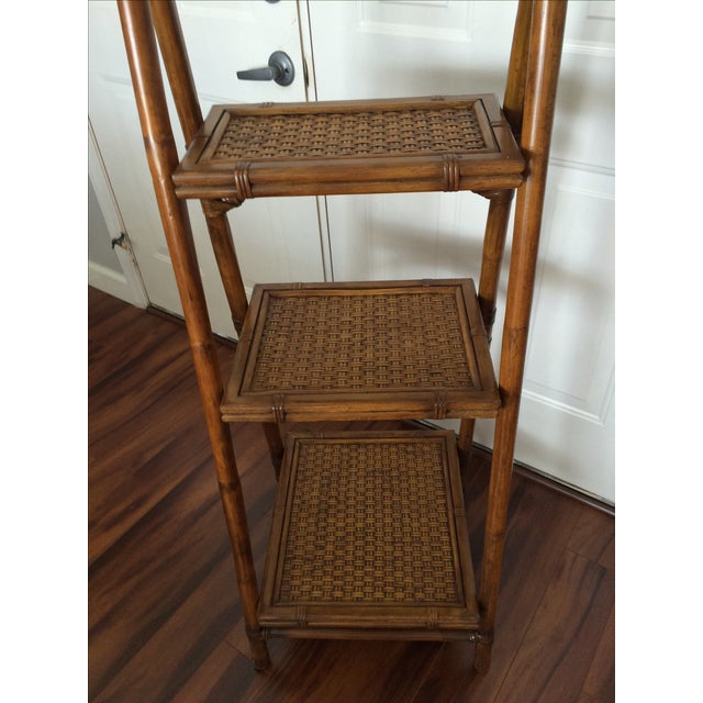 Bamboo & Rattan Ladder Shelf Chairish