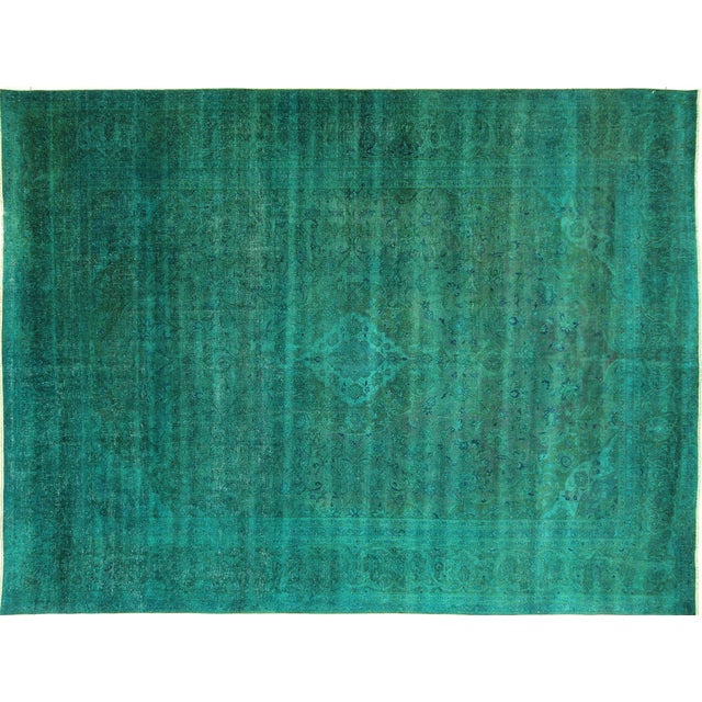 Peacock BlueGreen Oriental Wool Rug 9' x 12' Chairish