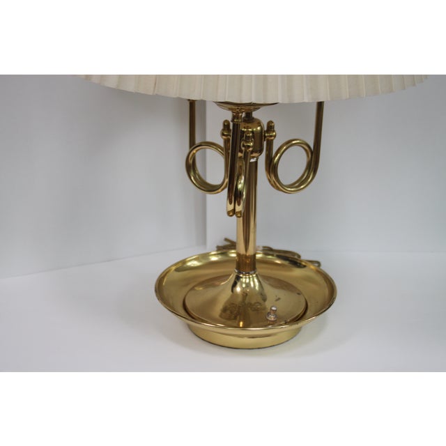 Brass French Horn ThreeArm Bouillotte Table Lamp Chairish