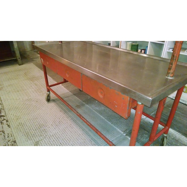 Rolling Industrial Prep Work Table Chairish