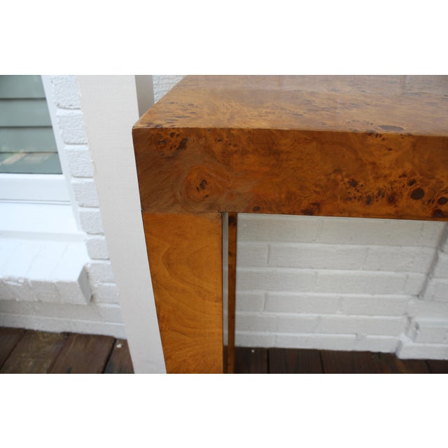 Vintage Parsons Burl Wood Console Table | Chairish