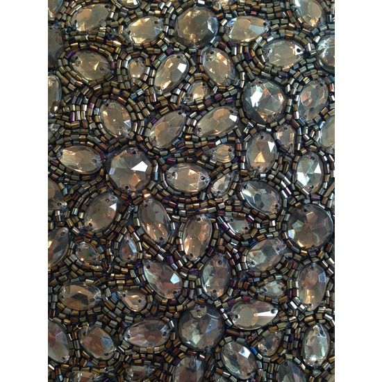 Silver Square Beaded Decorative Pillow Chairish
