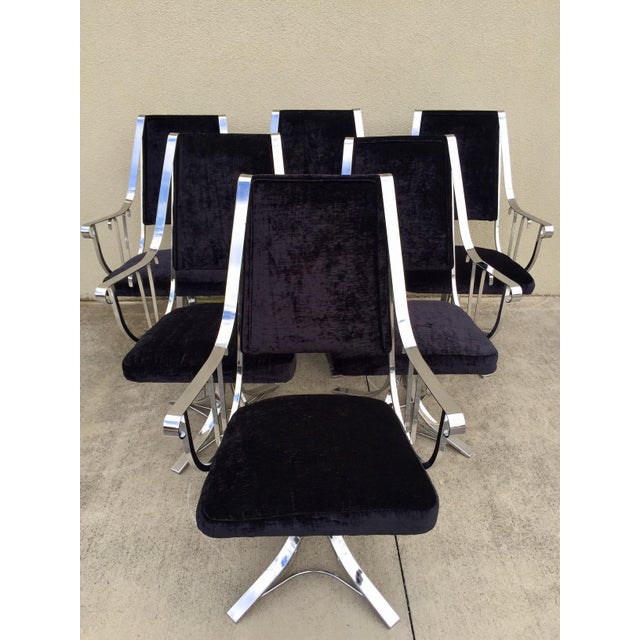 MidCentury Chrome Swivel Chairs Set of 6 Chairish