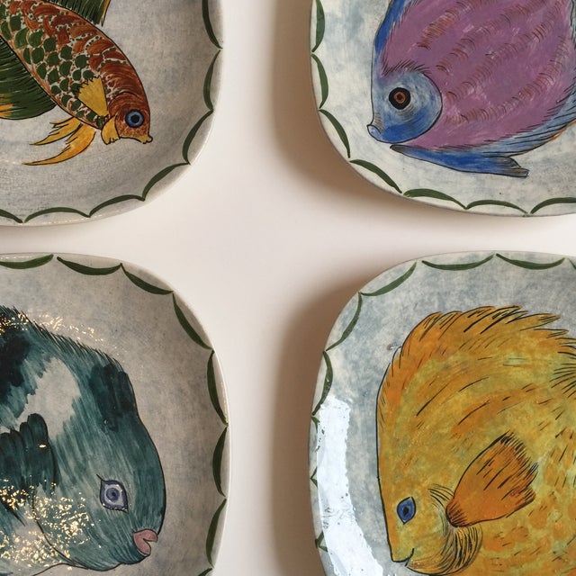 Vintage French Fish Plates Set of 4 Chairish