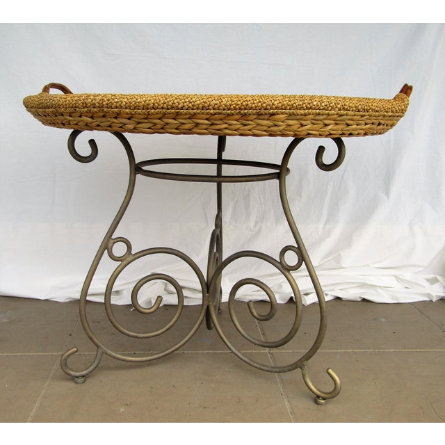 Wicker Basket & Glass Top Dining Table Chairish